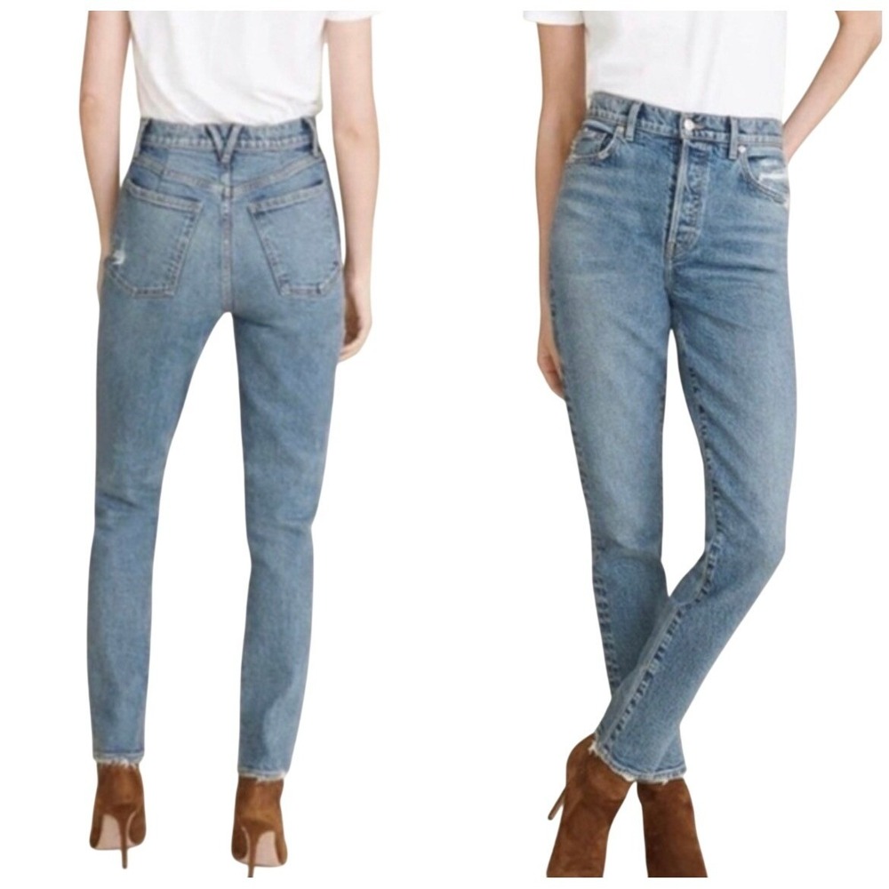 Veronica Beard‎ Jeans Womens Ryleigh Slim Straight High Rise Nile Blue Size 27/4